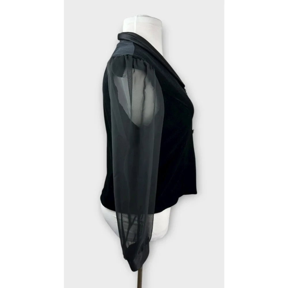 Vintage Another Thyme Velvet Top Size Large Fairy Grunge Victorian Jewel Buttons - Picture 7 of 10